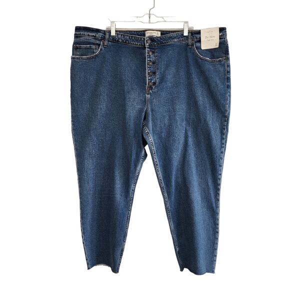 Abercrombie & Fitch Curve Love High Rise Mom Jean Denim Jeans Size 24 R / 37 - Picture 2 of 8